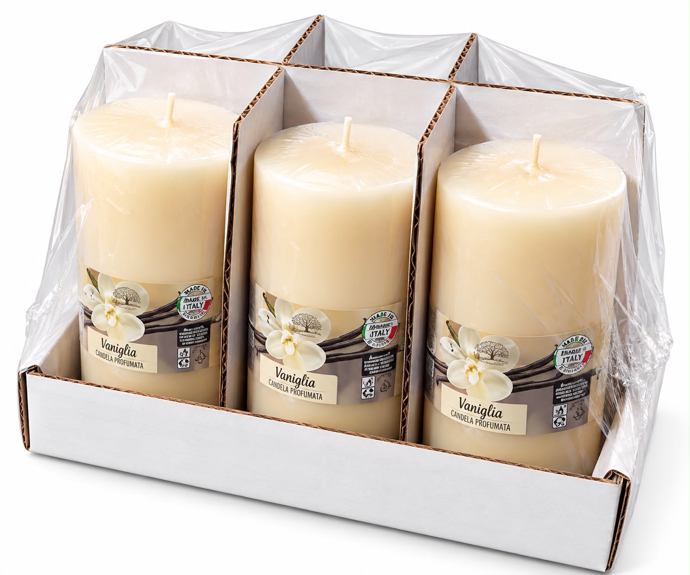 CANDELOTTO VANILLA RUSTICA 6X12H CM