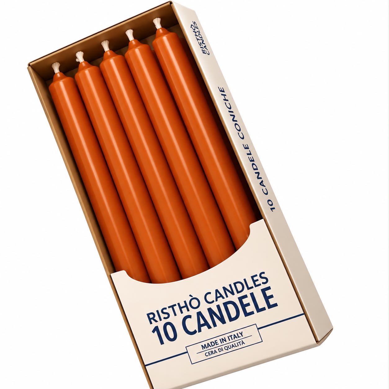 CANDELA CONICA TERRACOTTA 25CM 10PZ
