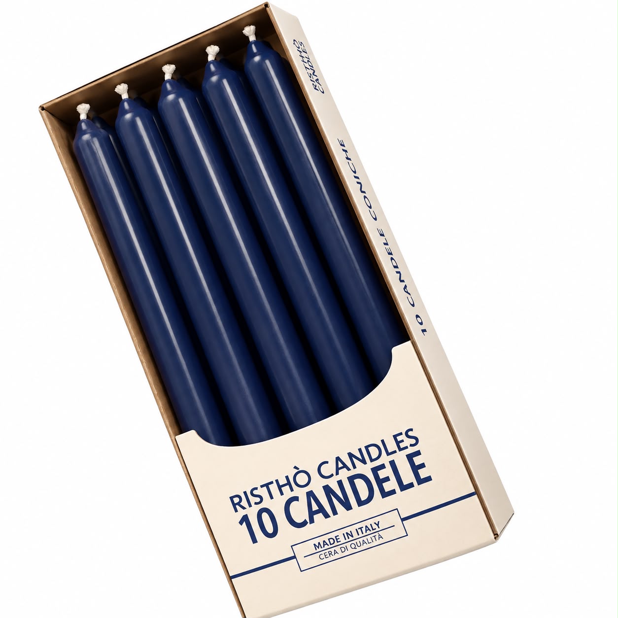 CANDELA CONICA BLU NOTTE 25CM 10PZ