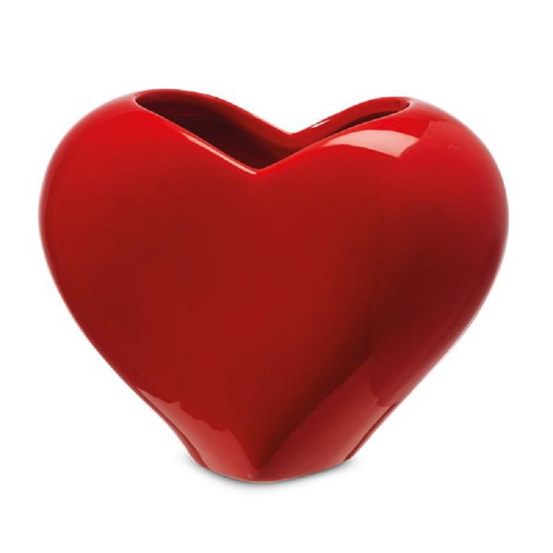 HEART VASE ROSSO X 14,5 H.17,5 CM
