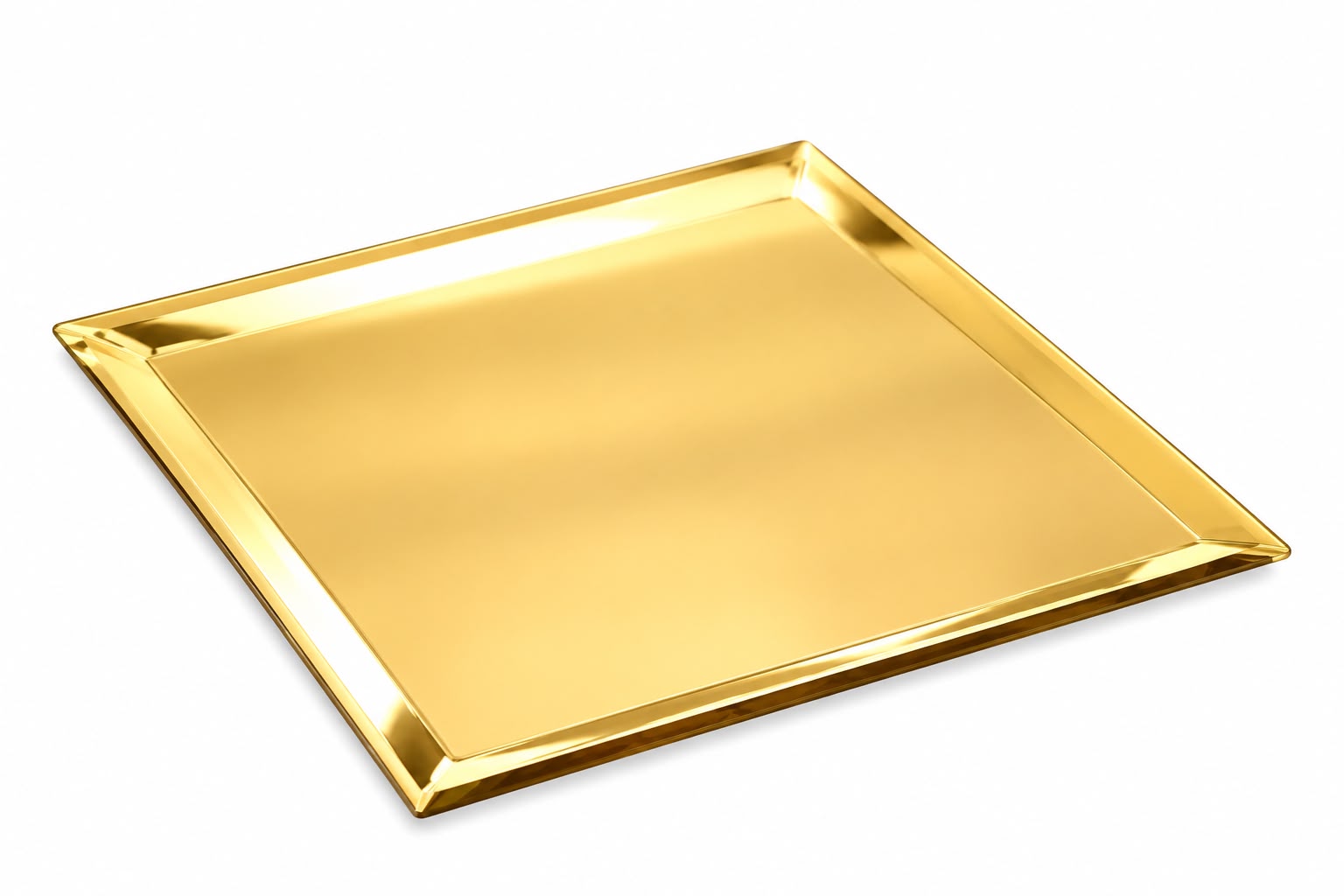 VASSOIO SPECCHIO ORO VETRO QUADRATO 25x25