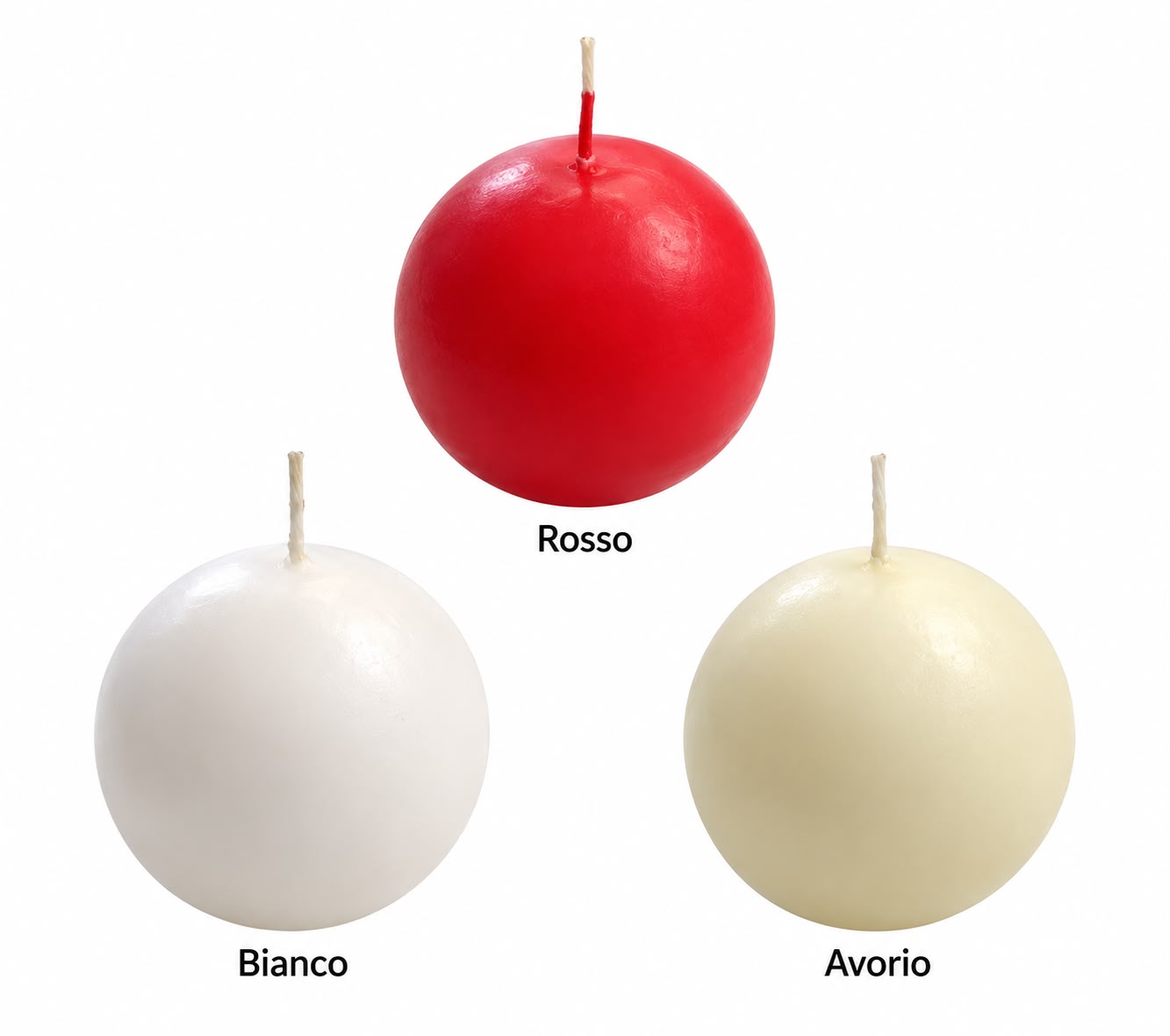 CANDELA A SFERA DISPONIBILI 3 COLORI CONF. 6PZ