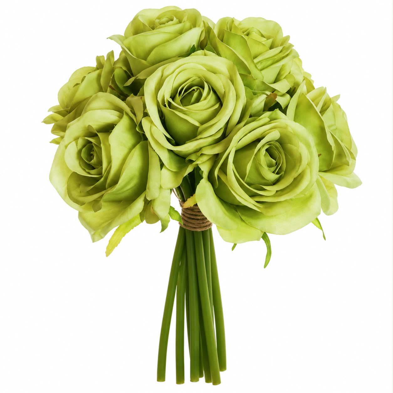 BRIDAL ROSE BUNDLE GREEN X 9 7,5X25H CM