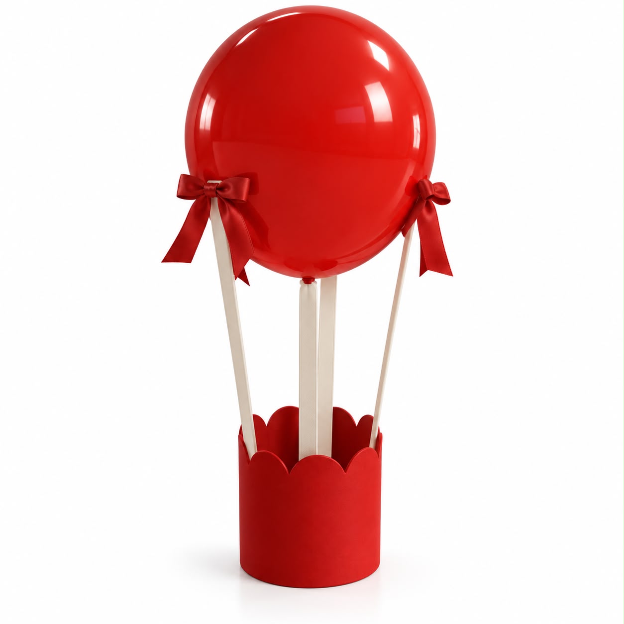 MONGOLFIERA CON PALLONCINI ROSSO 13X17H CM 2PZ