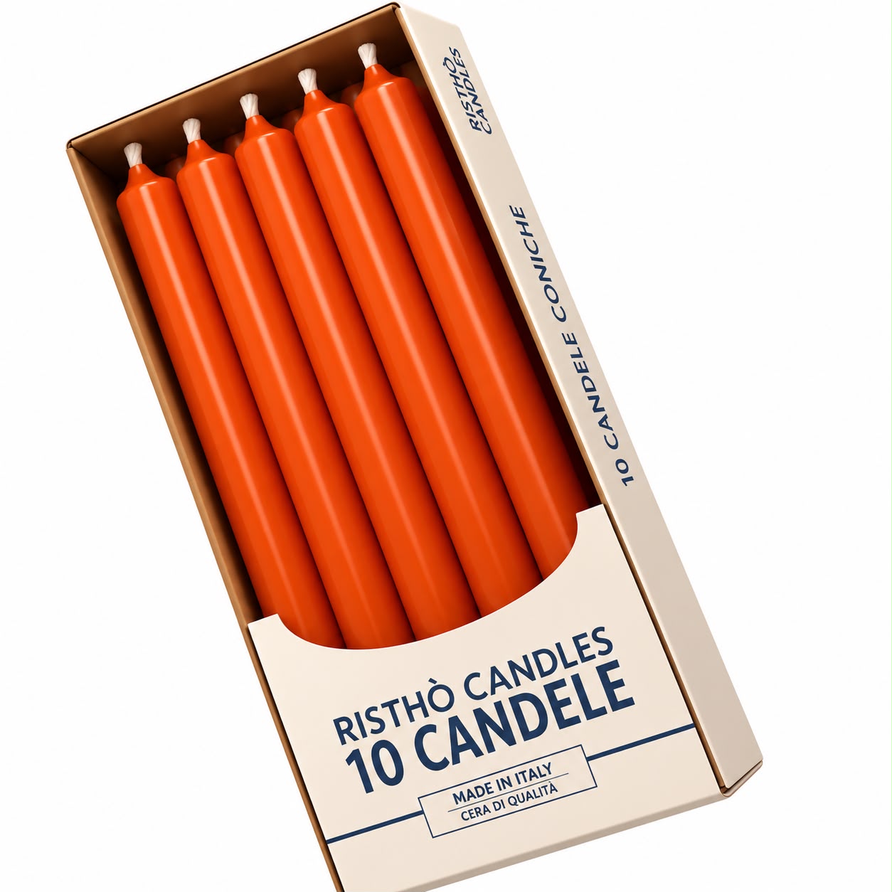 CANDELA CONICA ZUCCA 25CM 10PZ